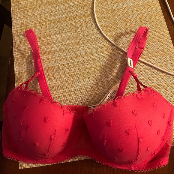 🔥VS Pink Wink push up lace balconette bra sz 34D NWT - Picture 4 of 13